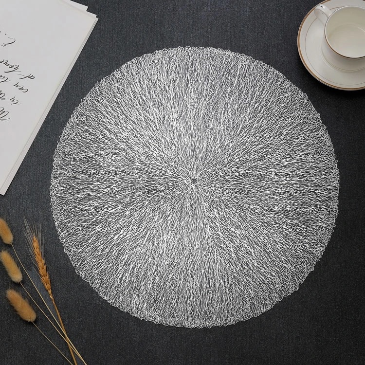 Cicada Wing Random thread heat insulation pad, household European-style placemat, PVC table mat, heat-resistant and heat-insulating Western placemat detail image 7