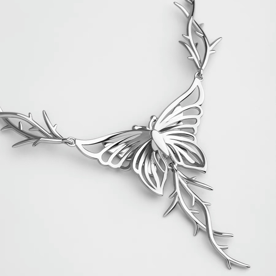 Spiny butterfly necklace