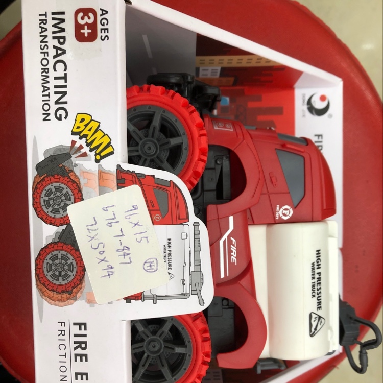 消防玩具大脚车儿童玩具单个半盒装 玩具  消防玩具  儿童玩具 塑料 王明玩具 1