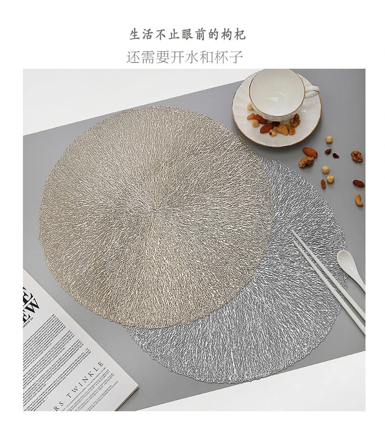 Cicada Wing Random thread heat insulation pad, household European-style placemat, PVC table mat, heat-resistant and heat-insulating Western placemat detail image 18