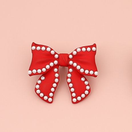 Big red bow tie bobby pin