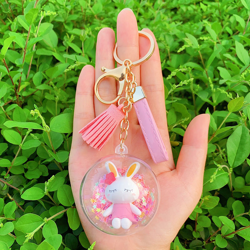 创意可爱KT猫钥匙扣挂件女简约流苏皮绳钥匙链女学生包包挂件饰品详情图3