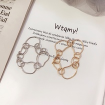 Wind retro geometric bracelet niche design simple everything with metal texture bracelet bracelet jewelry