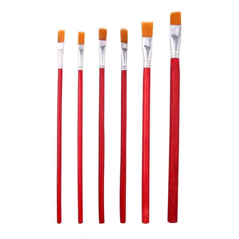 厂家直销6支塑料杆红杆套装画笔