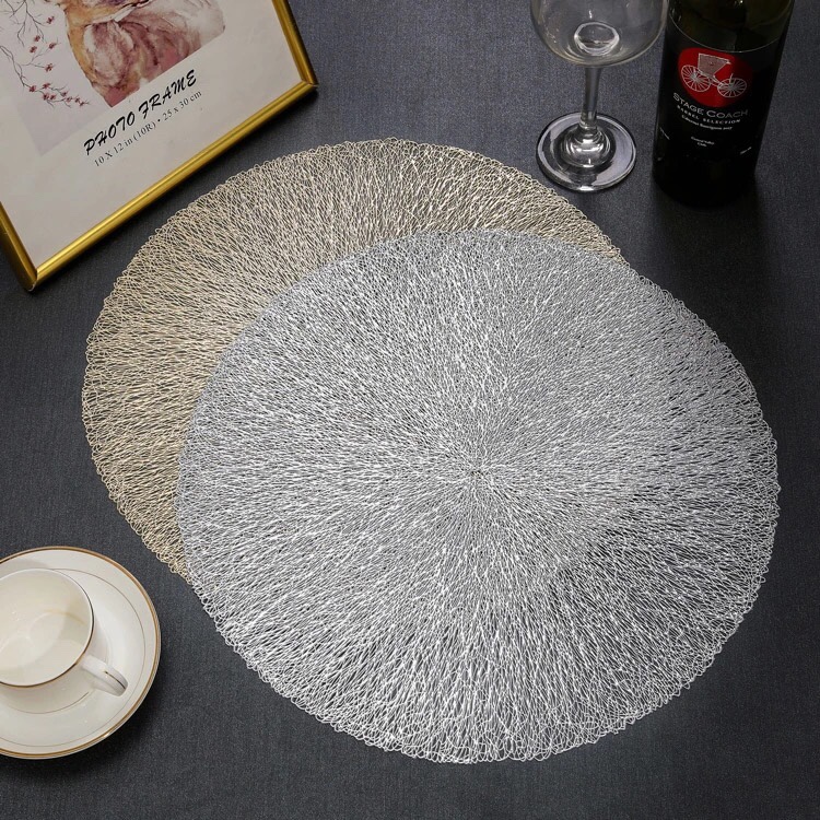 Cicada Wing Random thread heat insulation pad, household European-style placemat, PVC table mat, heat-resistant and heat-insulating Western placemat