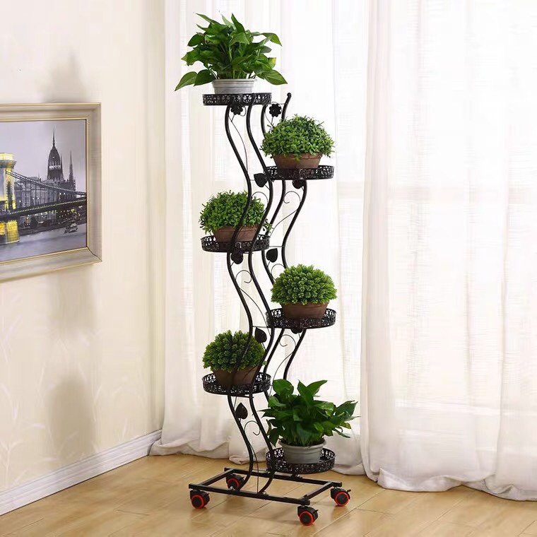 Wrought Iron Flower Stand Multi-Layer Flower Stand