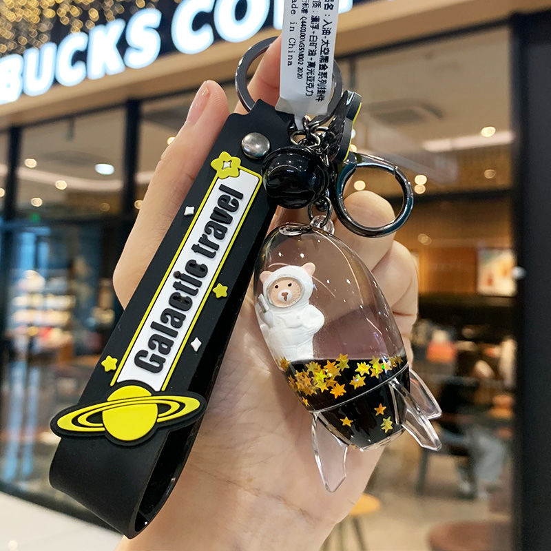 创意宇航员流沙漂流瓶可爱女包包挂件情侣闺女礼物卡通个性钥匙扣产品图