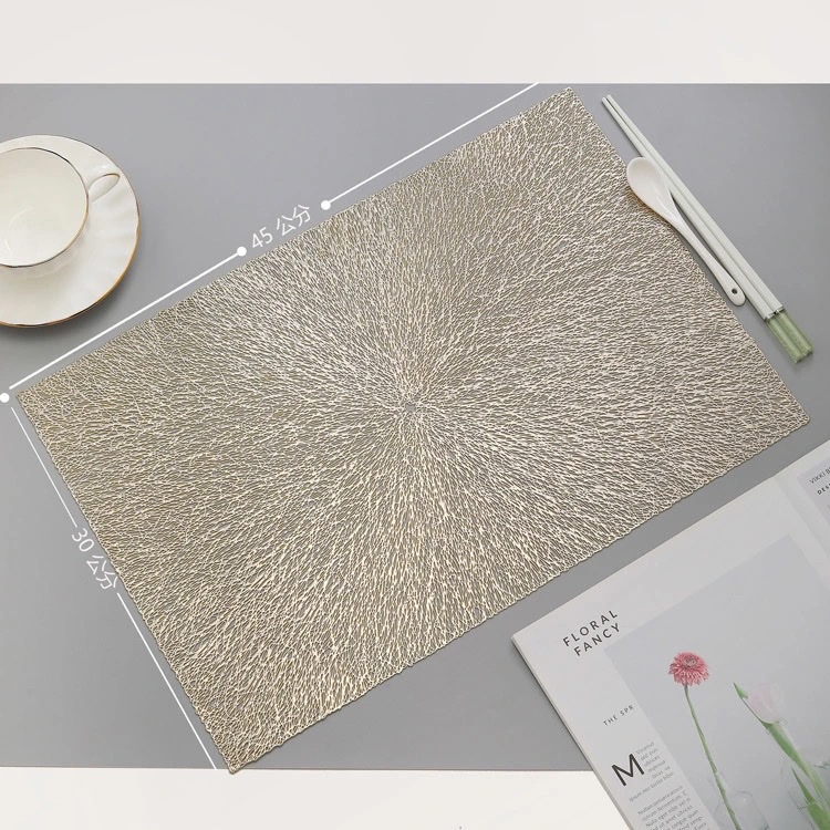 Cicada Wing Random thread heat insulation pad, household European-style placemat, PVC table mat, heat-resistant and heat-insulating Western placemat detail image 4