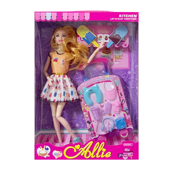 9-joint Barbie with accessories 11.5-inch solid body with ice cream cart, lollipop, accessories [English packaging] 64