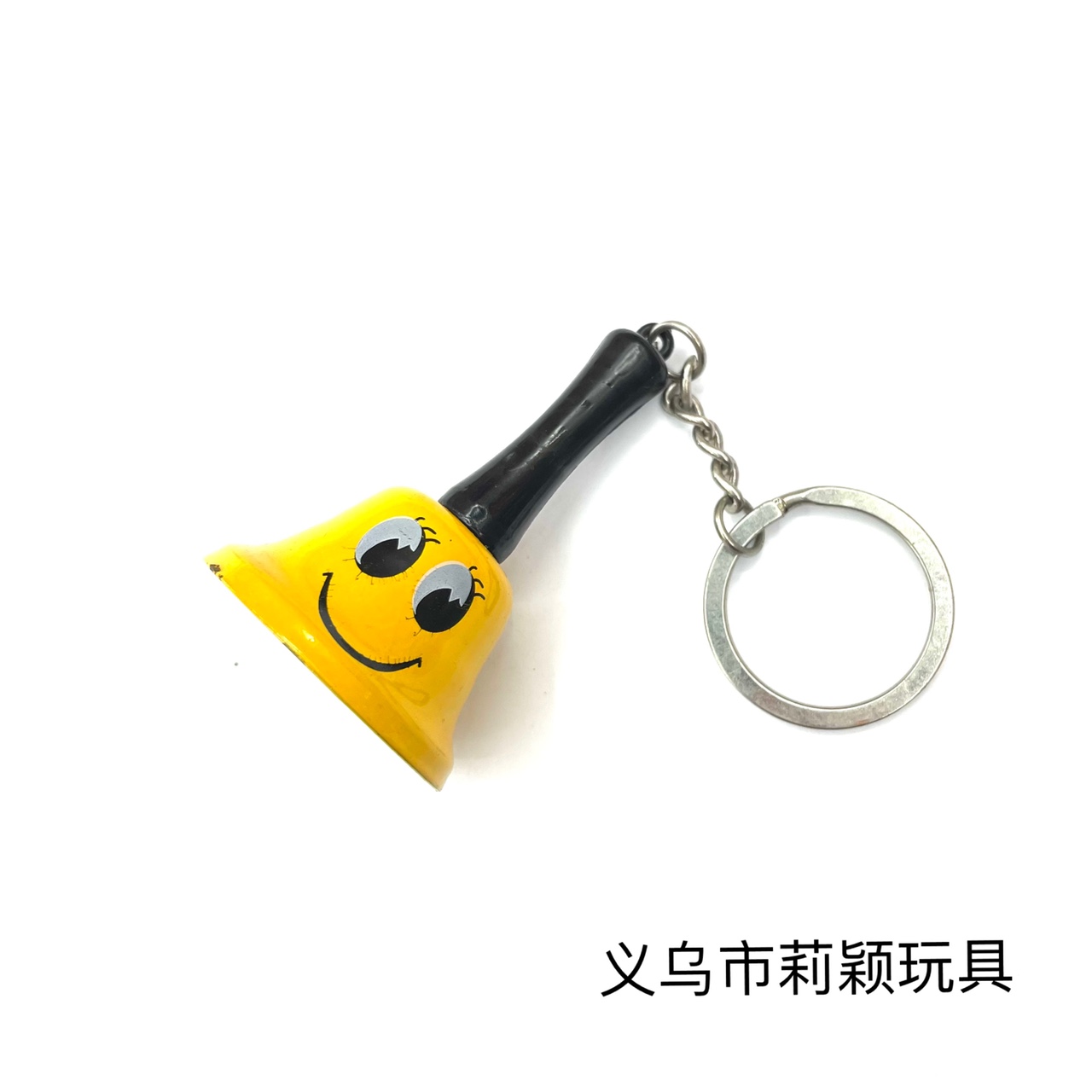 铃铛创意迷你摇铃情侣金属铃铛圣诞铃万圣诞节用品宠物铃铛钥匙扣挂件 黄色笑脸3.8cm pvc LD-9