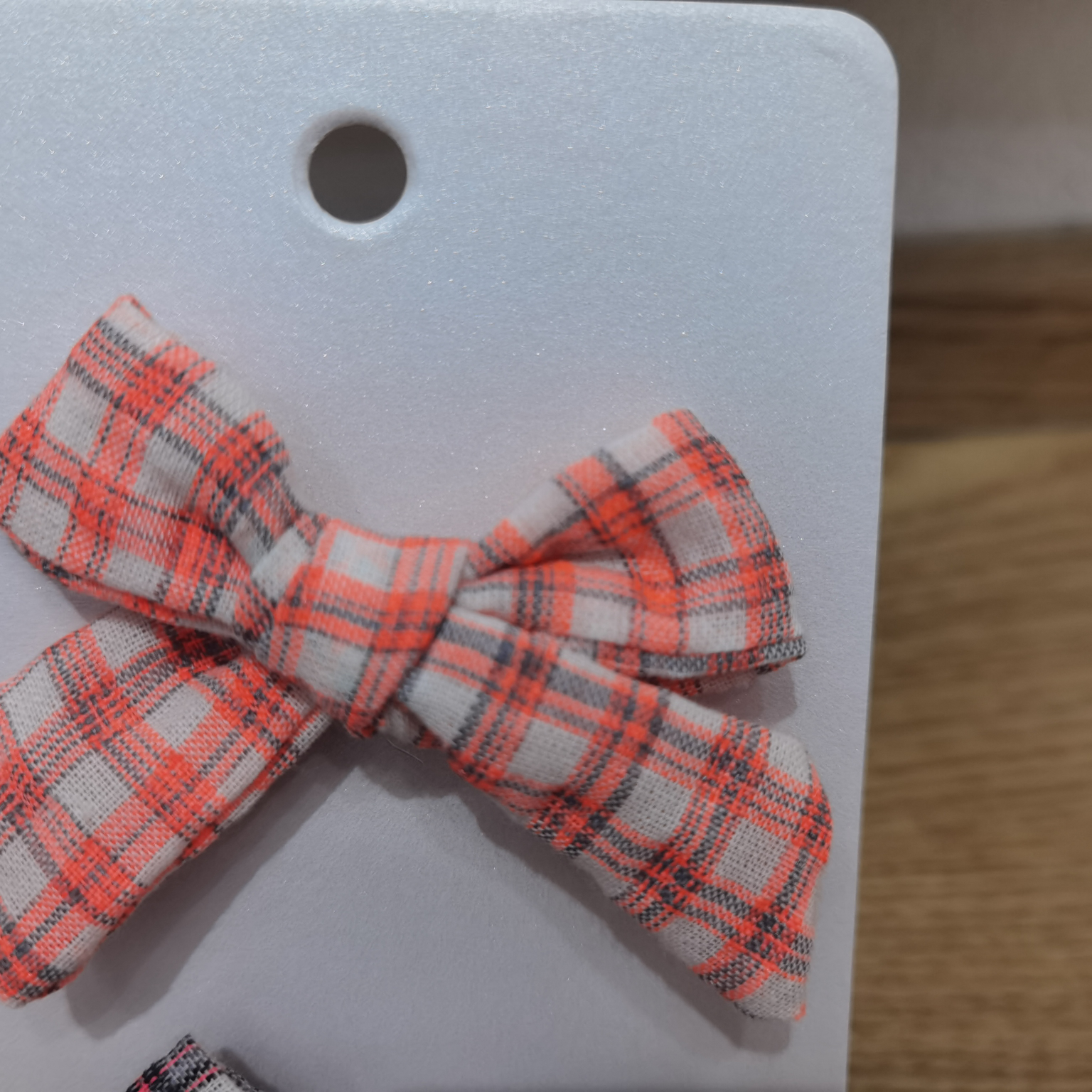 彩格子棉布手挽蝴蝶结004-西瓜红