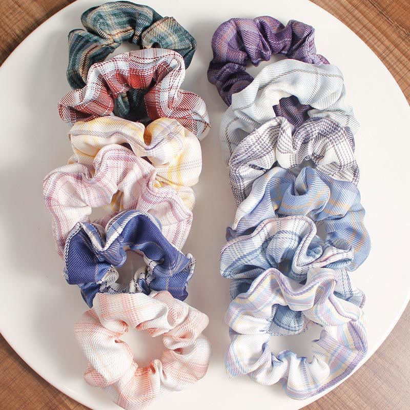 Spring and summer hair band, jk Colon School style uniform, girl's fat intestine hair band, ponytail, rubber band hair accessory, pig intestine head rope detail image 10