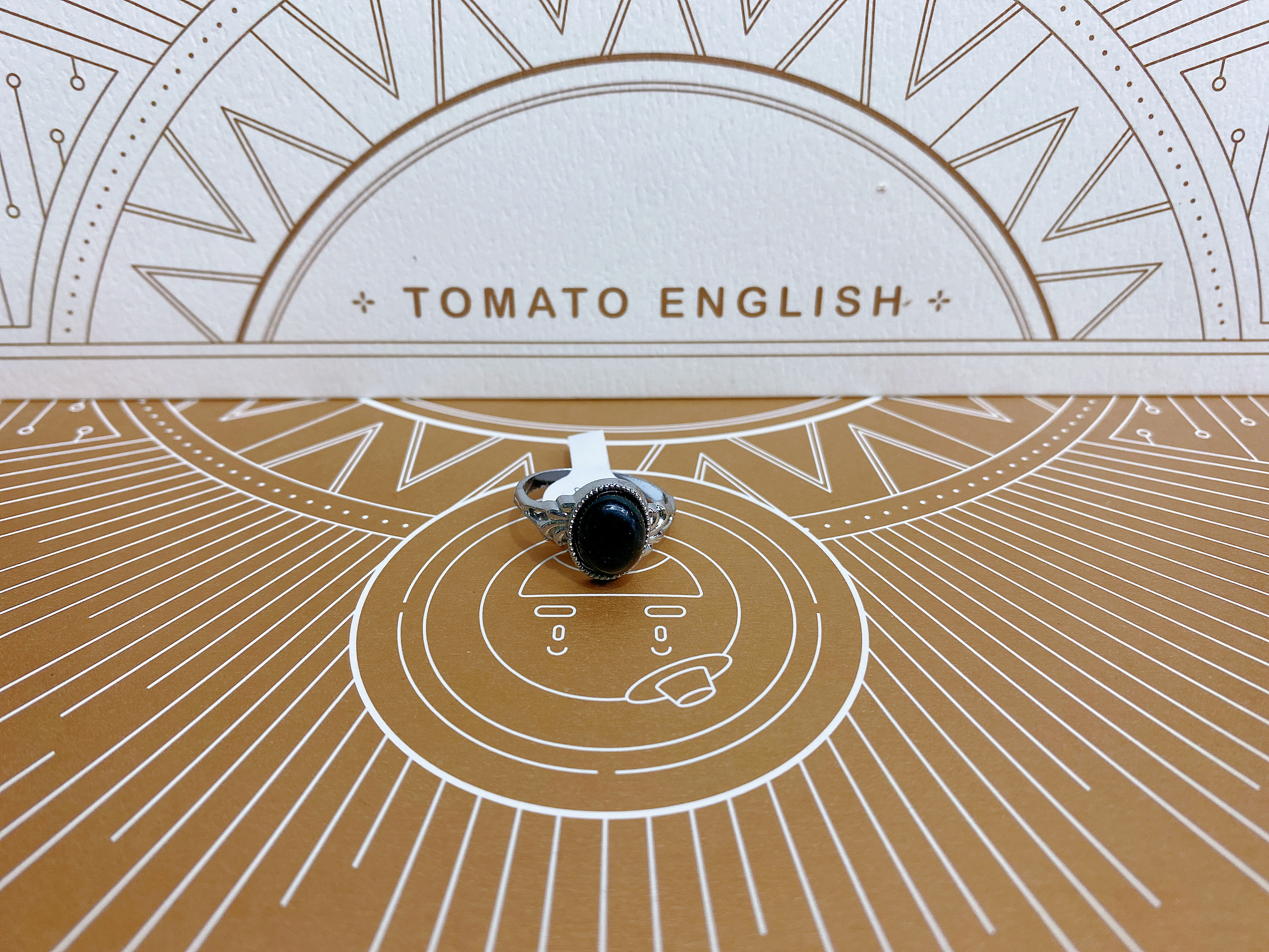 电镀古银8x10粘黑色球面仿古流行时尚百搭女士产品图