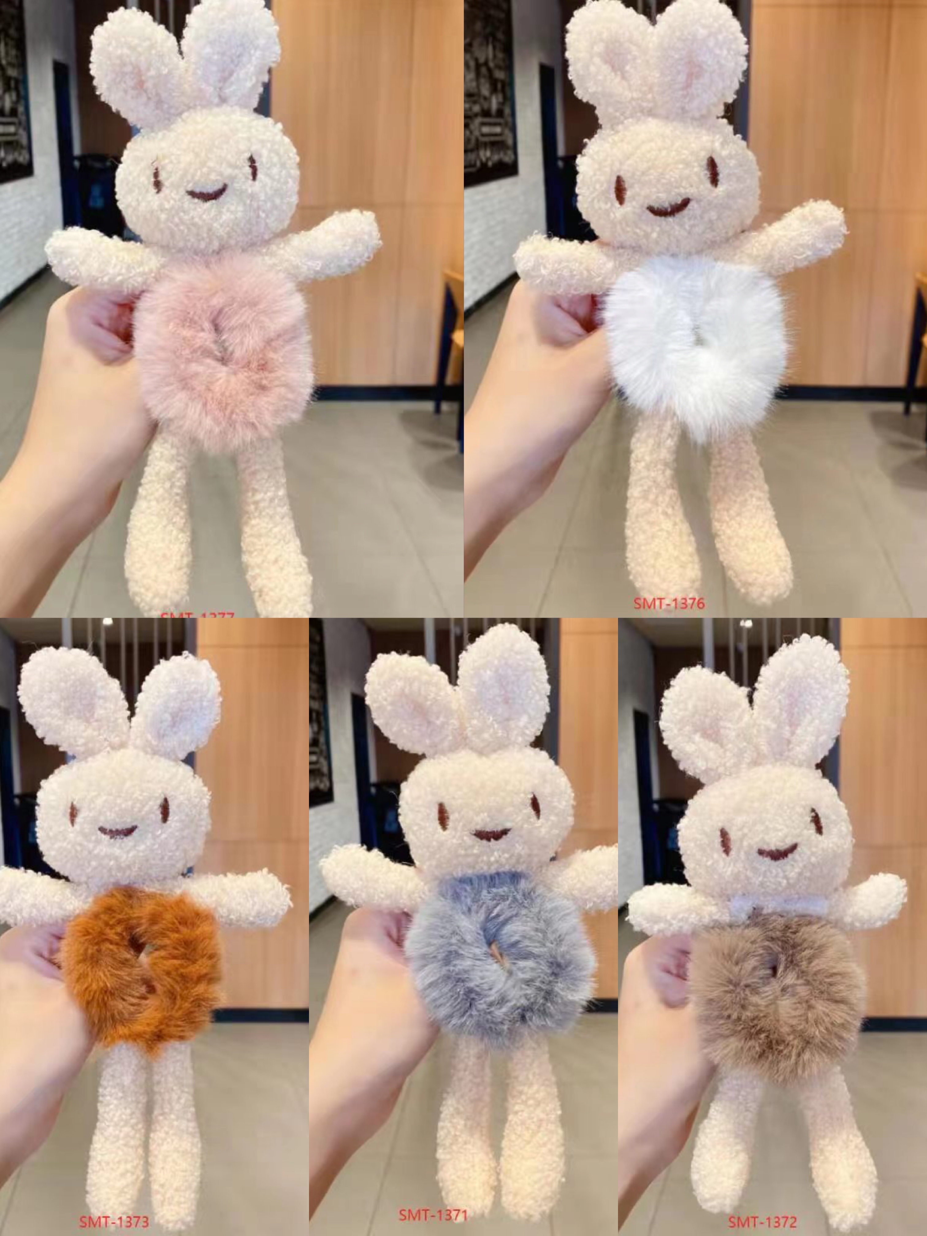 Little bear rabbit fur ring hair band details Picture