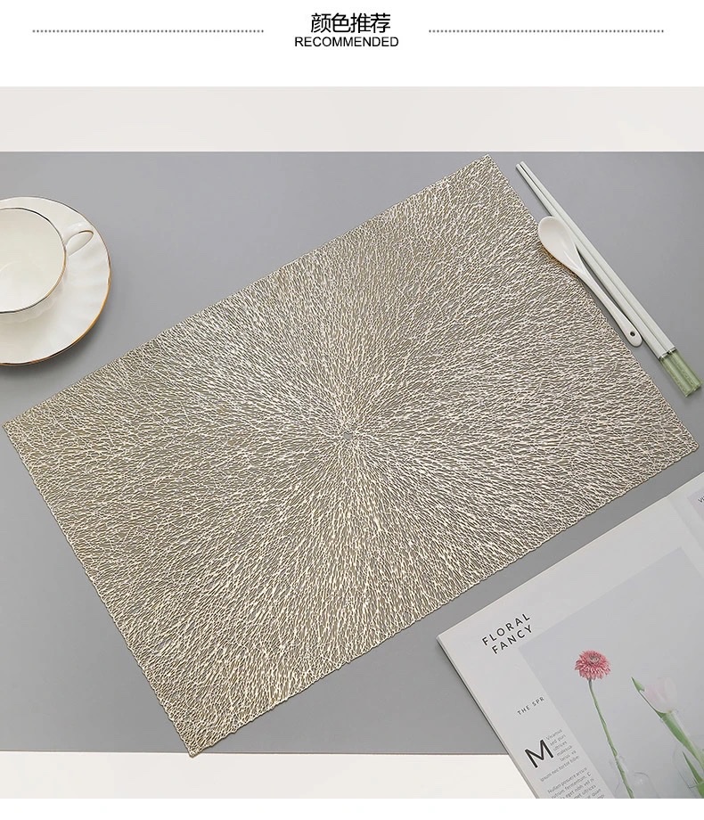 Cicada Wing Random thread heat insulation pad, household European-style placemat, PVC table mat, heat-resistant and heat-insulating Western placemat detail image 10