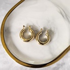 韩国东大门新款圆形镂空小圆环金属耳环超仙气质欧美风耳钉耳饰品