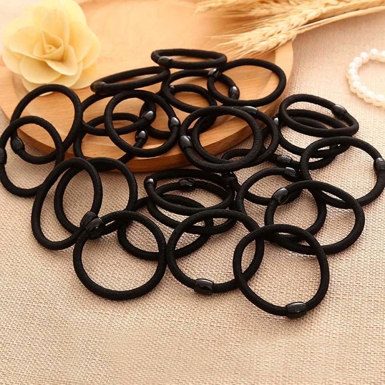 【10-100 pieces 】 Korean style simple and fresh cartoon black hair tie, hair band, hair tie, rubber band, hair accessory for women Specification image