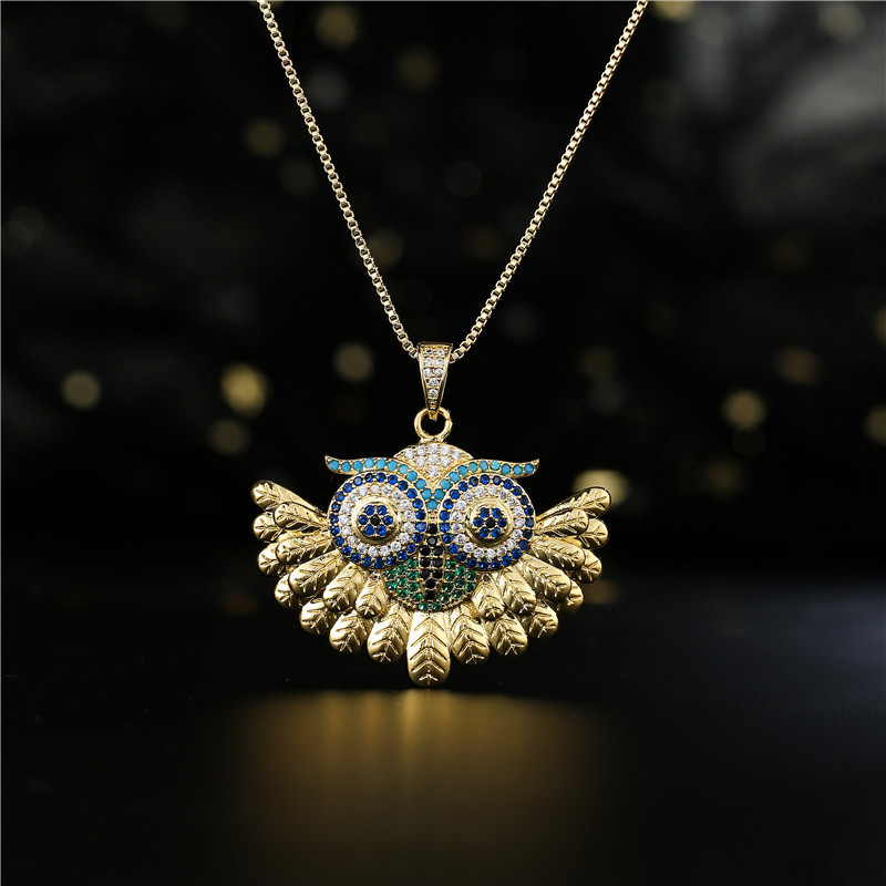 European and American trend new products release: Personalized owl pendant, hip-hop necklace, a must-have cross-border new product for trendsetters detail image 1