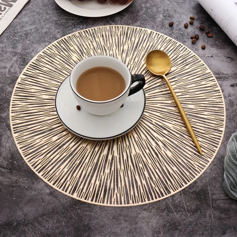 Round anti-slip heat insulation pad, household European-style PVC placemats, heat insulation pad details Picture