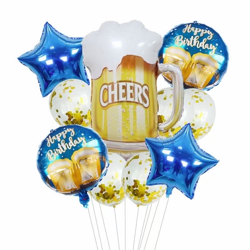 普通酒酒瓶组合10件套装铝膜气球 生日派对节日婚庆各种活动装饰用品 多款可选 可订做详情8