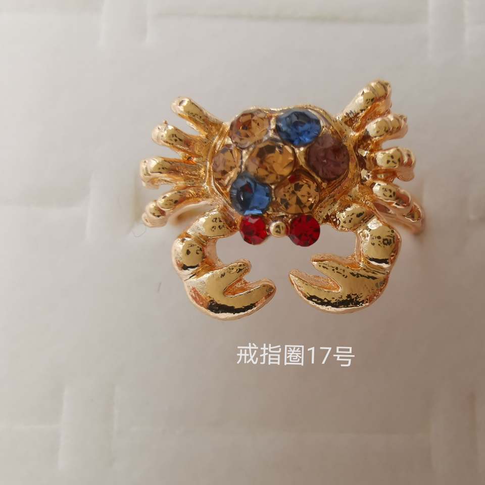 动物系列 彩钻合金戒指 电镀仿金经典款1755