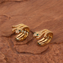 Europe and the United States cross-border earrings new apm diamond U-shaped ear clip snake earrings female INS fashion snake earrings