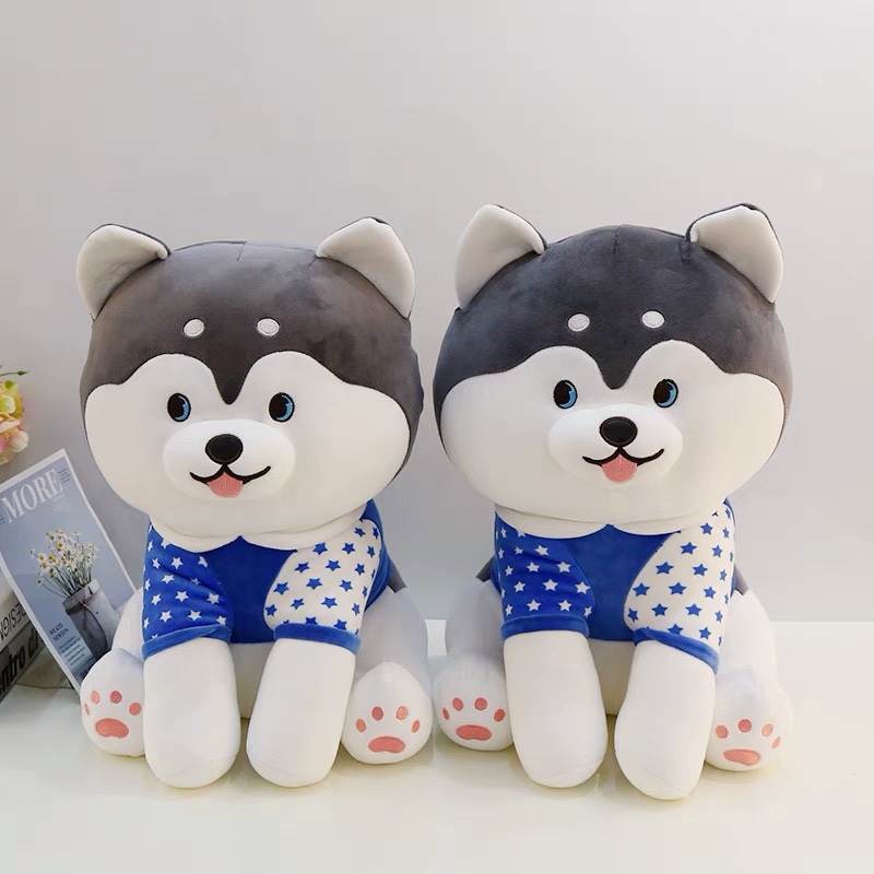 Little clothes Husky stuffed animal doll