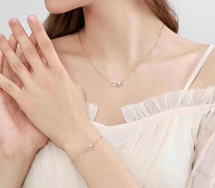 "161 Ladies' Summer Pure Copper Simple and sweet 2021 New Niche light Luxury Style Versatile Necklace. detail image 4