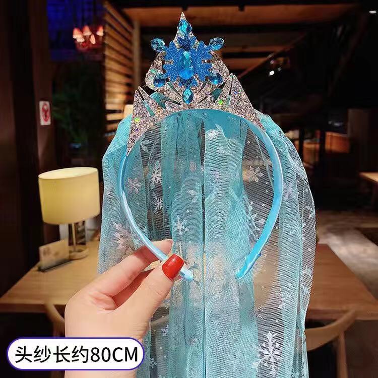 Frozen Crown Veil Blue Elsa Little Princess Cartoon Fashion Hair Clip Little Girl Cute Hair Clip Children's Hair Card Hair Clip Hair Clip Hair Clip Aushoni 039 Discount Direct Supply