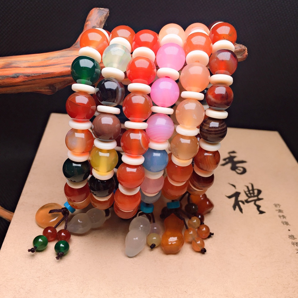 10 li agate colgante calcedonia pequeña pieza brocheta de mano