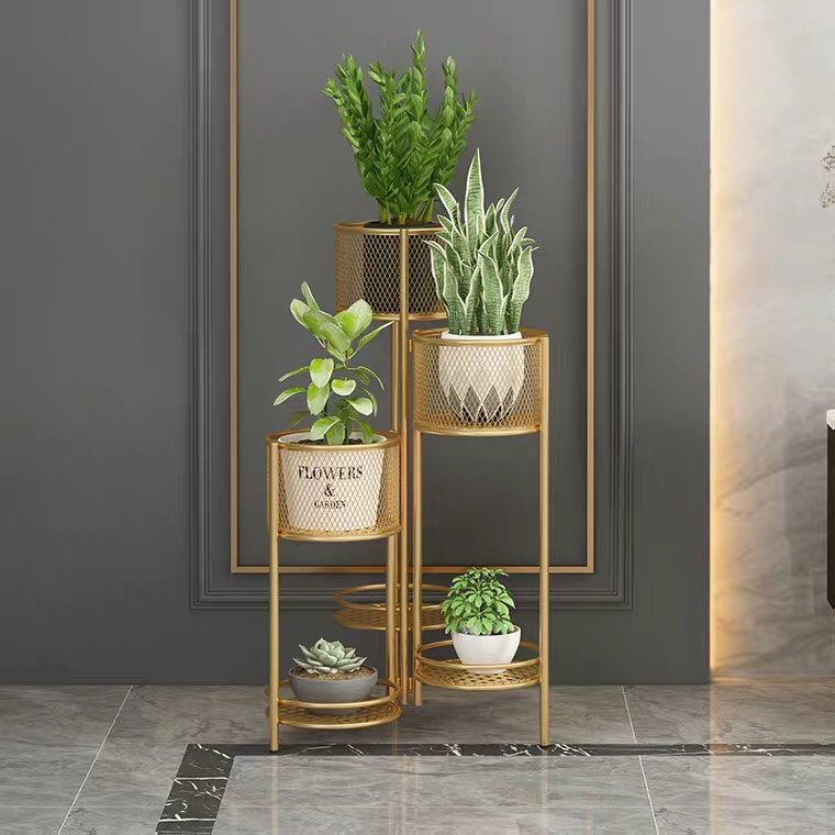 Nordic Iron Flower Frame Living Room Bedroom Living Room Multi-Storey Flower Frame