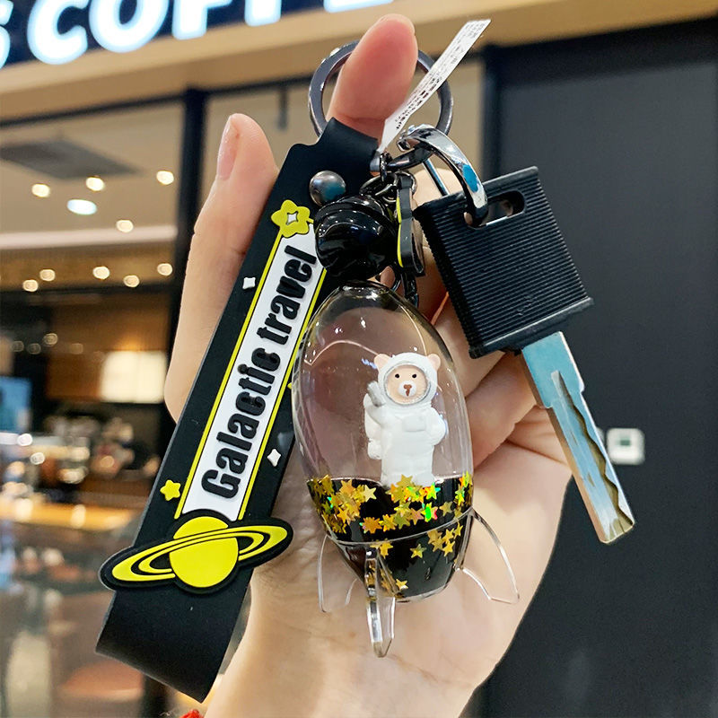 创意宇航员流沙漂流瓶可爱女包包挂件情侣闺女礼物卡通个性钥匙扣详情图1
