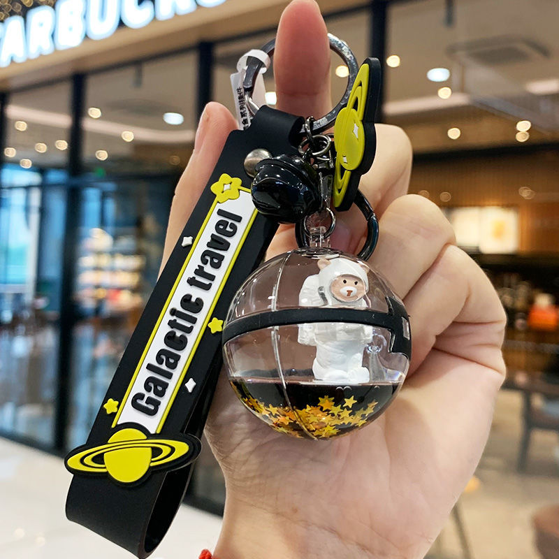 创意宇航员流沙漂流瓶可爱女包包挂件情侣闺女礼物卡通个性钥匙扣详情图4