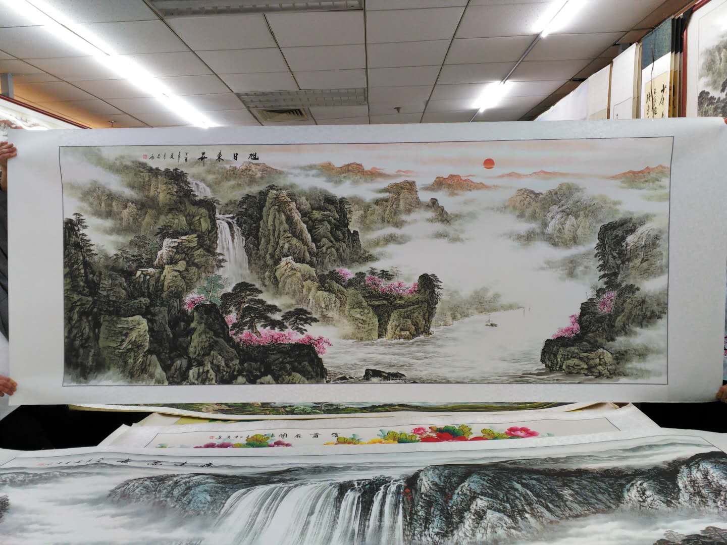 110x280水印印刷山水秋景长城中国画国画装修画大厅客厅传统文化详情图4