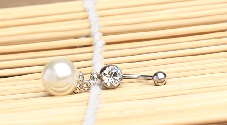佳倩Bodypiercing肚脐钉脐环防过敏医用钢时尚穿刺饰品欧美性感女神个性女珍珠产品图