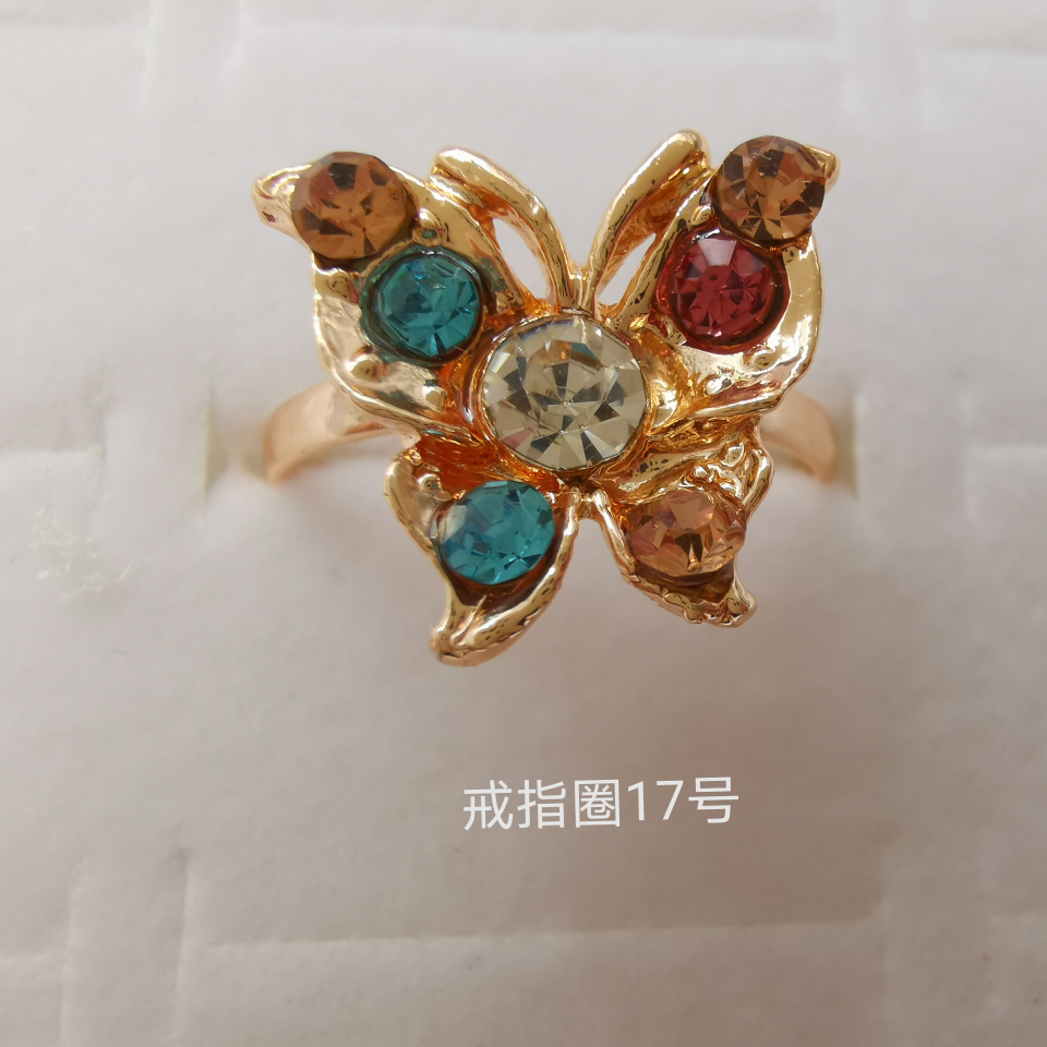 动物系列 彩钻合金戒指 电镀仿金经典款1792