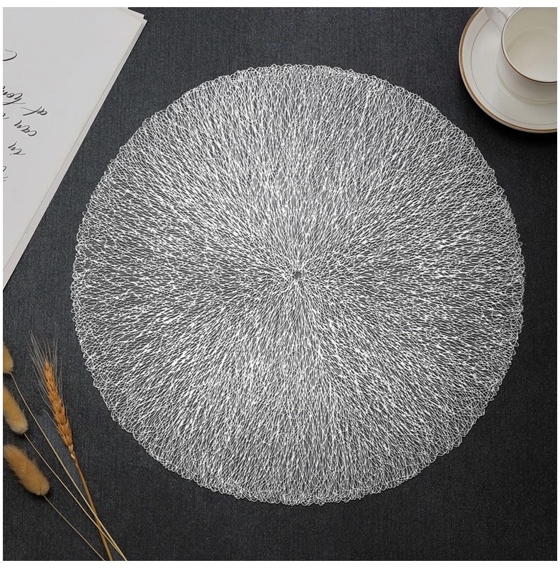 Cicada Wing Random thread heat insulation pad, household European-style placemat, PVC table mat, heat-resistant and heat-insulating Western placemat detail image 14