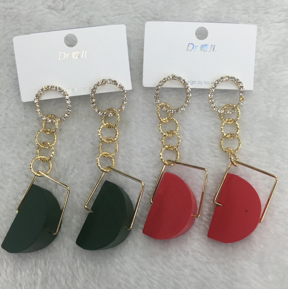 Half a ring of wood earrings