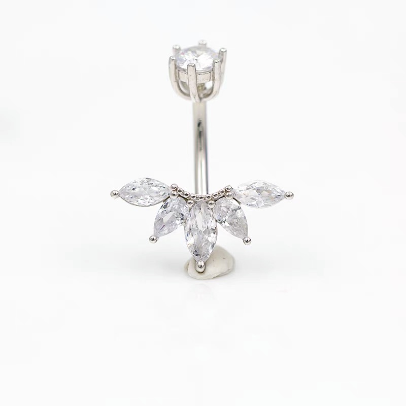 佳倩Bodypiercing肚脐钉脐环防过敏医用钢时尚穿刺饰品欧美性感女神个性女马眼锆石镶嵌