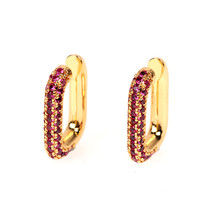 2021 European and American foreign trade apm inset diamond rectangular U-shaped ear clip without ear holes for women ins ear bone clip earrings