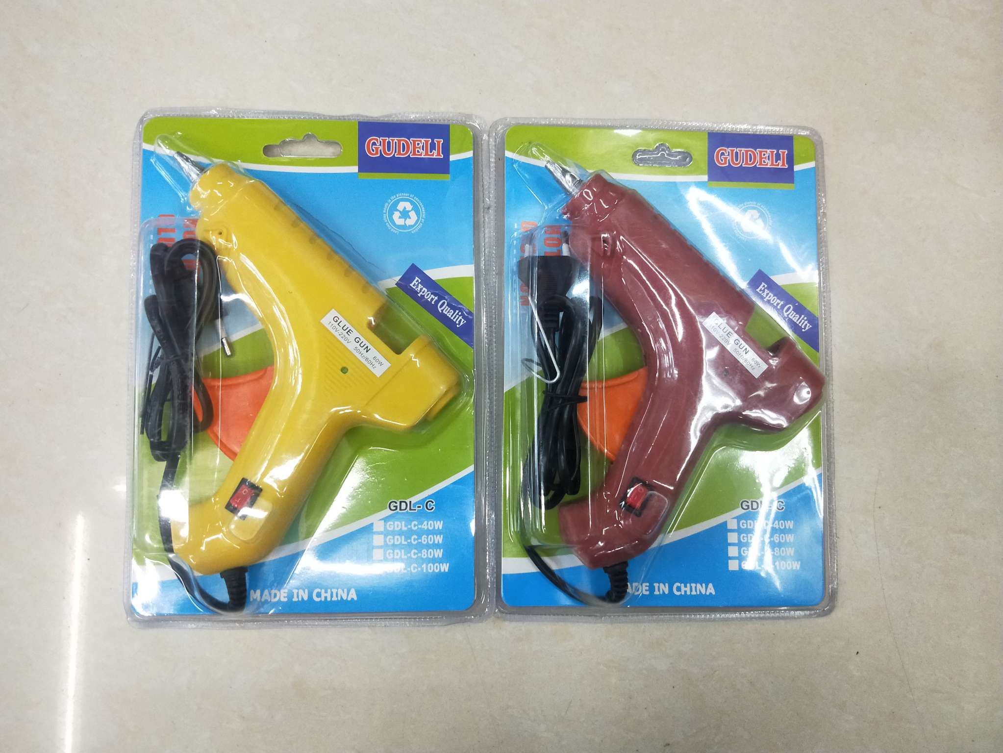 古德立彩色胶枪-5白底实物图