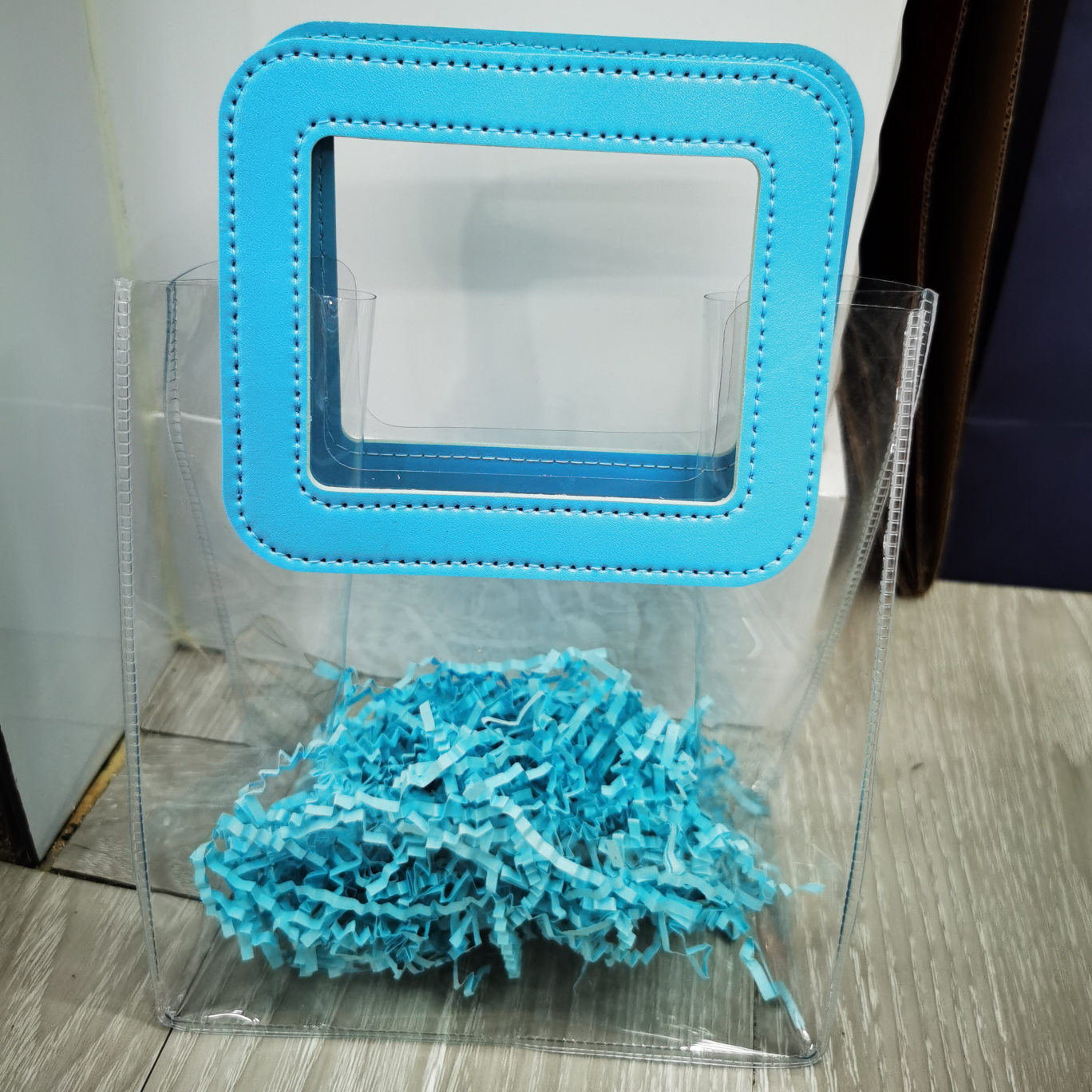 Transparent pvc gift bag full figure