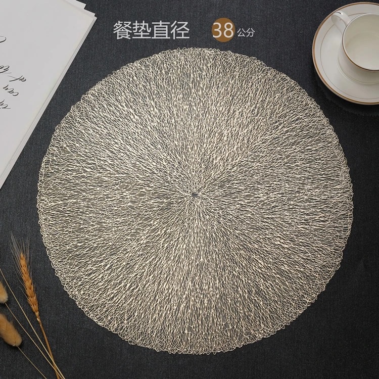 Cicada Wing Random thread heat insulation pad, household European-style placemat, PVC table mat, heat-resistant and heat-insulating Western placemat detail image 5