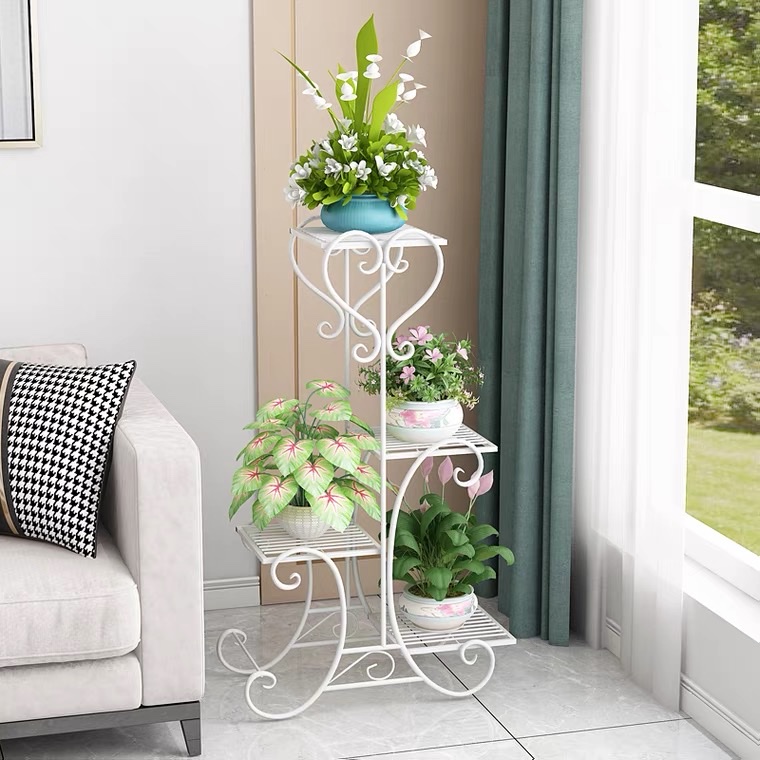 Wrought Iron Flower Stand Multi-Layer Wrought Iron Flower Stand Is Used For Indoor Living Room Balcony details Picture