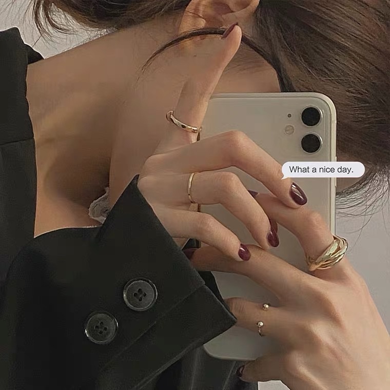Korean cold style combination four-piece joint ring, female Internet celebrity's Instagram trendy three-layer index finger ring, fashionable open ring detail image 1