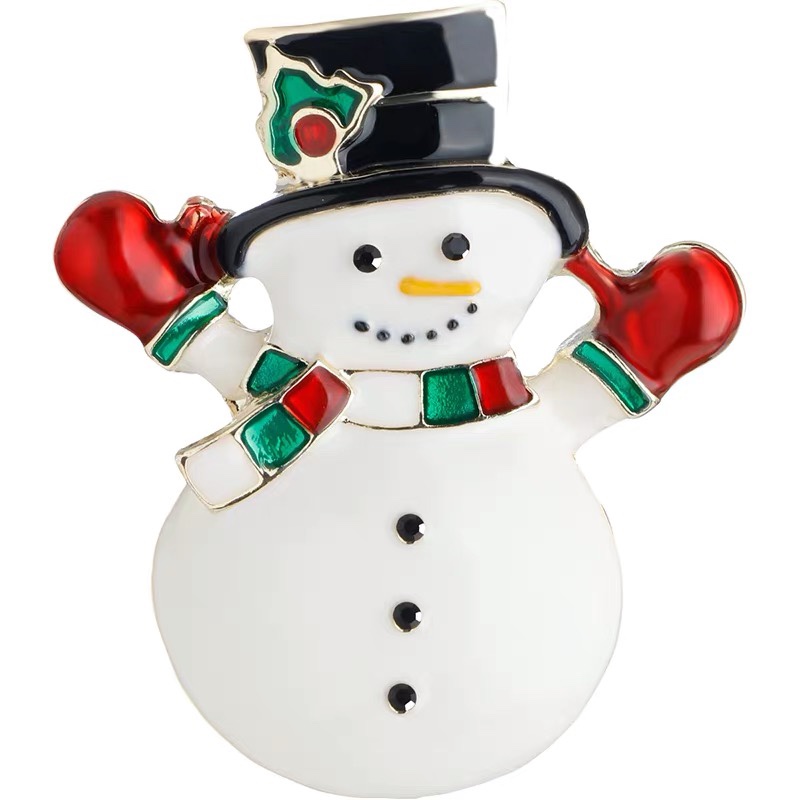 Snowman brooch