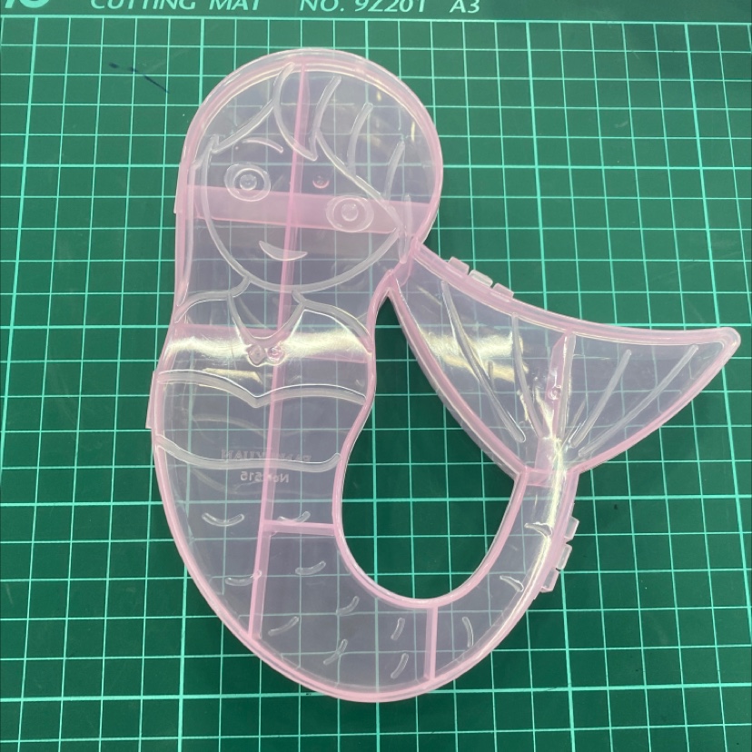 Square organizer box pink mermaid handy