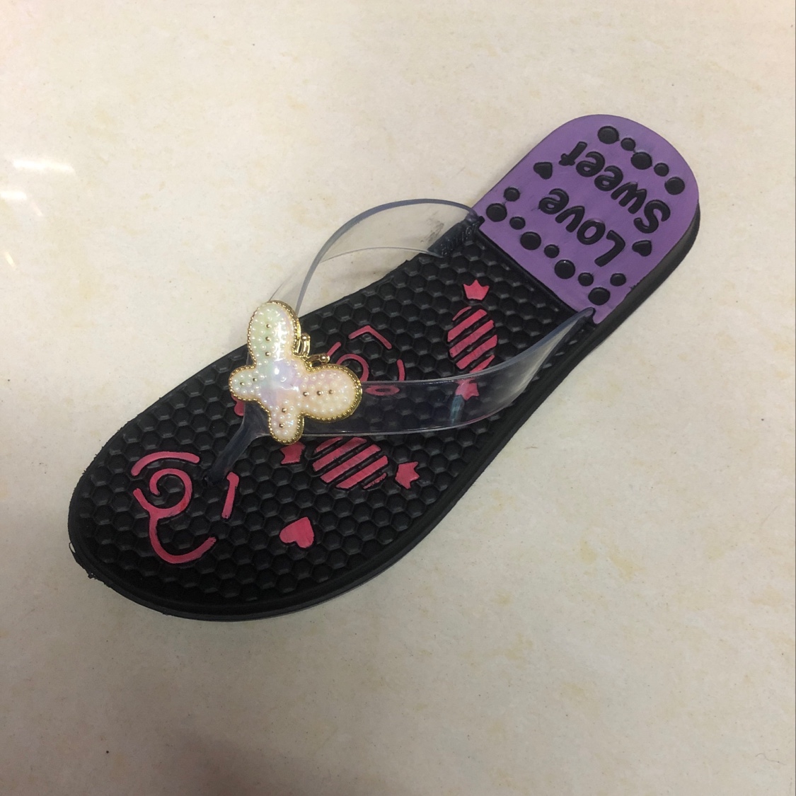 Butterfly flower women's flip-flops