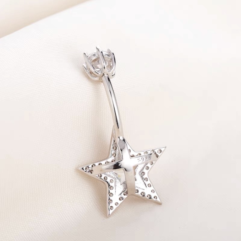 佳倩Bodypiercing肚脐钉脐环防过敏医用钢时尚穿刺饰品欧美性感女神个性女五角星⭐️细节图