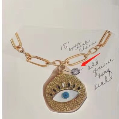 Eye pendant Gold necklace Fast Hand Tiktok fast hand preferred